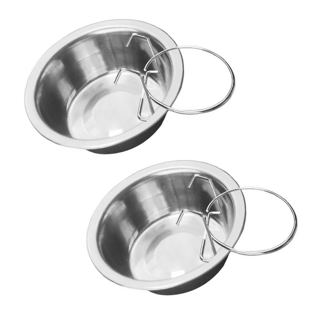 

2 set Hanging Dog Bowl Stainless Steel Pet Bowls for Crate High Capacity Water Food Cage Supply Durable AntiRust Pet Feeder
