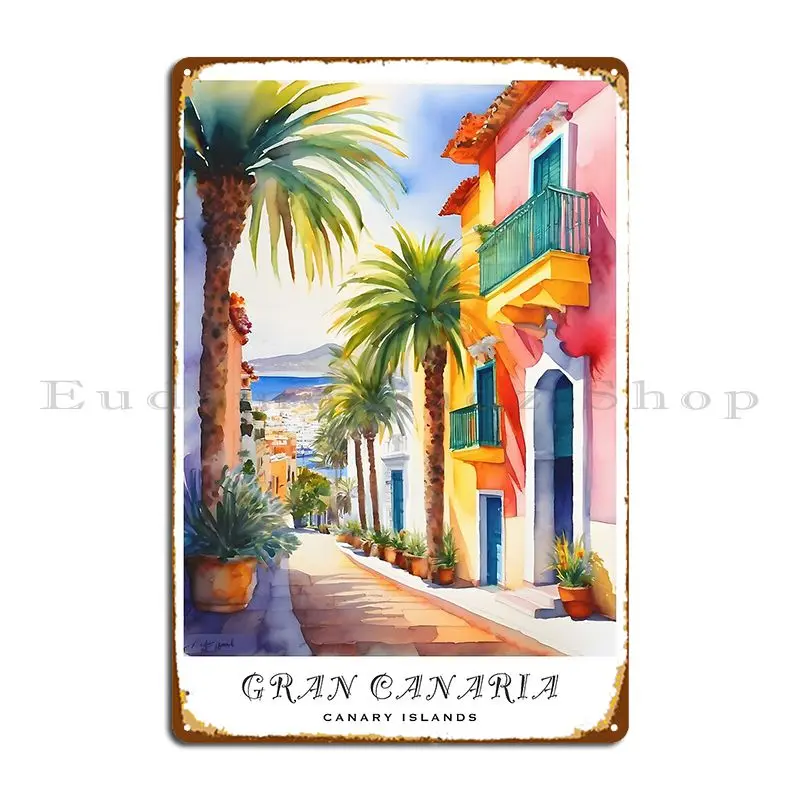 Gran Canaria Spain Tropical Paradise Embracing The Beauty Of Gran Canaria Metal Plaque Poster Living Room Customize