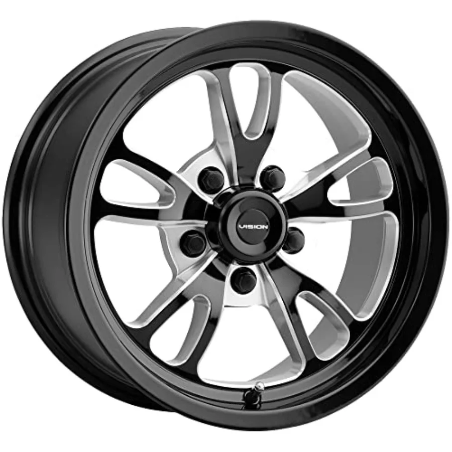 

149 Patriot 15x8 5x4.5 +0mm Black/Milled Wheel Rim 15 Inch