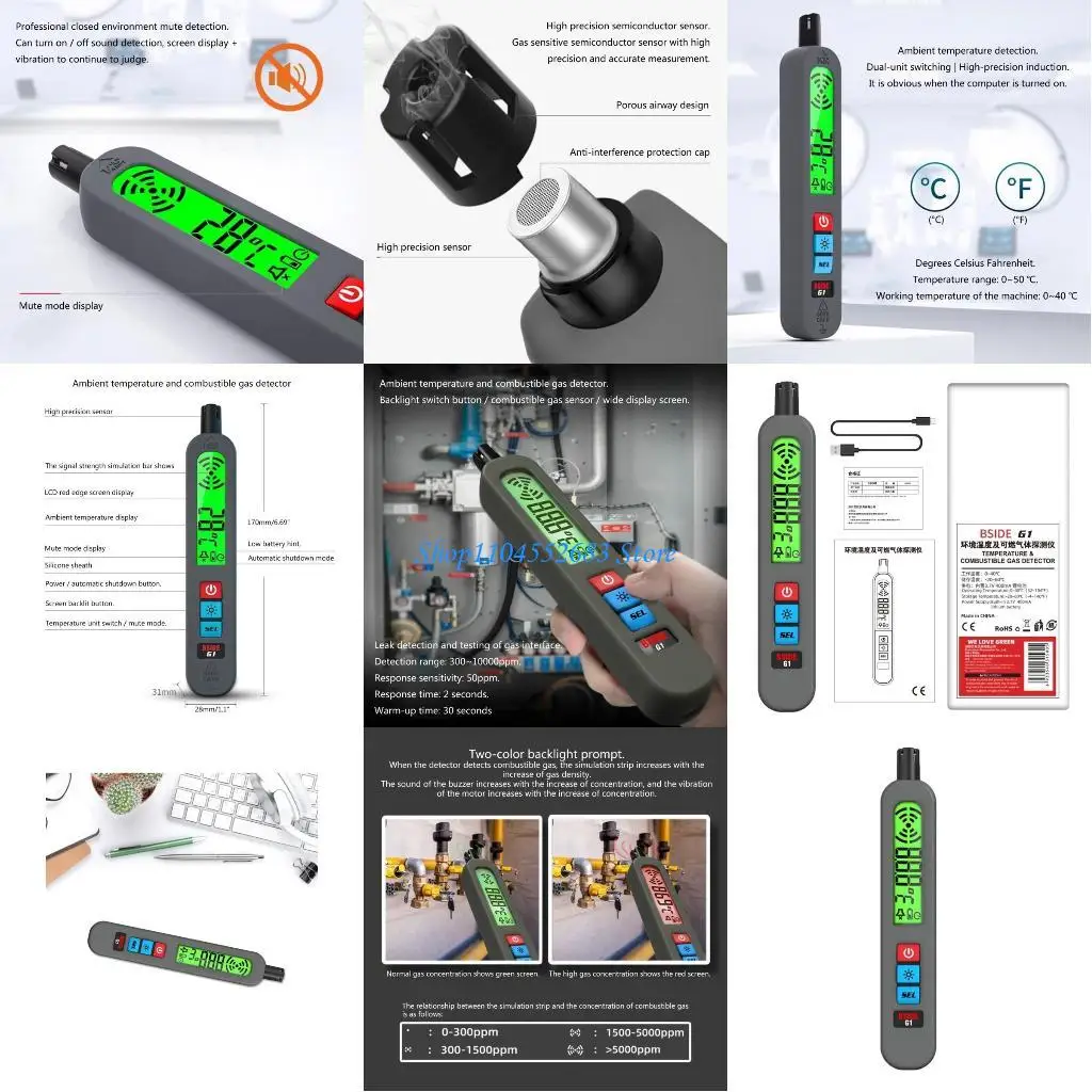 

Y6GD Compact Gas Detection Device Convenient Gas Detectors Accurate Gas Detection Protect Your Household from Leaks & Hazards