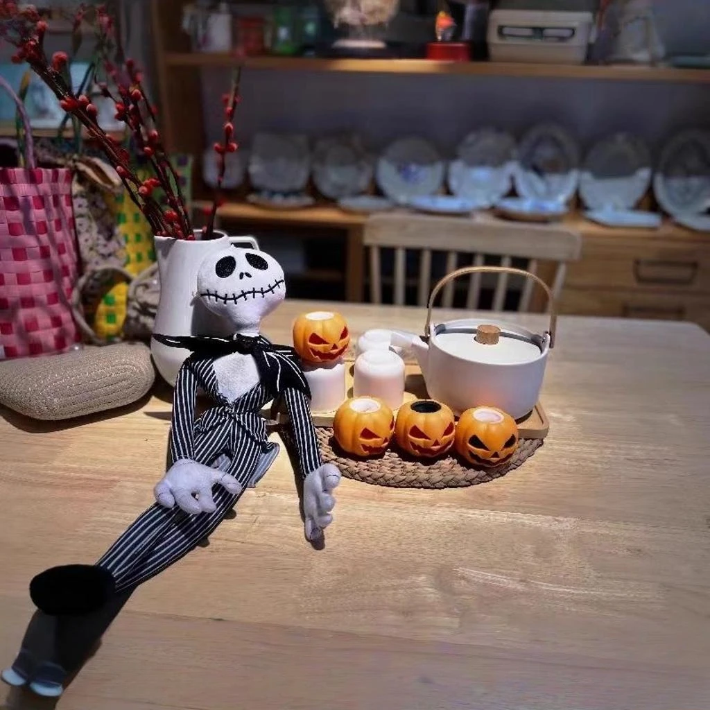 Pesadilla antes de Navidad Jack Skellington juguete de peluche calavera de Halloween muñecos de peluche suaves regalo para niños