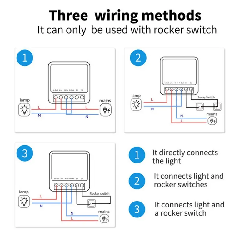 Tuya Zigbee Mini Smart Switches 16A With Two-Way Control Wireless Light Switch Smart Life Automation Work With Alexa Google Home - view 3