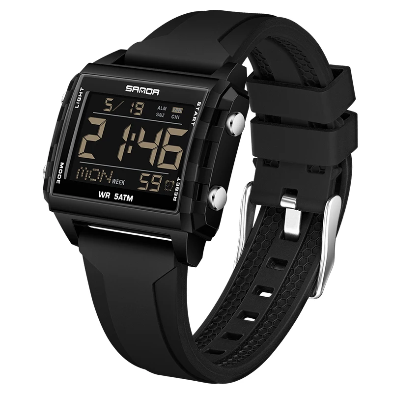 Fashion Mens Woman Digital Watches Waterproof Trend Rectangle Design Sports Watch For Men Women LED Backlight Male Wristwatch