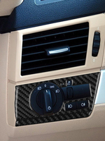 LHD For BMW X3 E83 2004 2005 2006 2007 2008 2009 2010 Carbon Fiber Headlight Control Panel Sticker Interiors Car Accessories