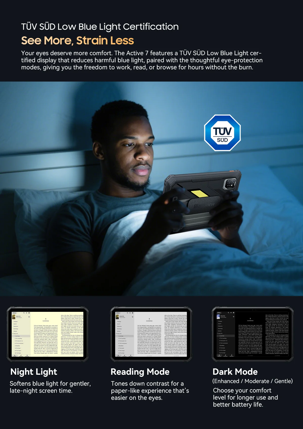BlackView Active 7 11'' Rugged Tablet [charger not included]Android 15 24GB(8GB+16GB)+128GB Night Version IPS 10000mAh 45W NFC