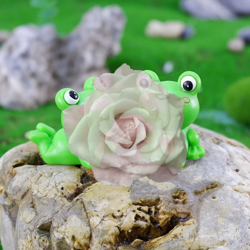 Popular Resin Frog Miniature Car Ornaments Miniatures Animal Frog Resin Cute Frog Action