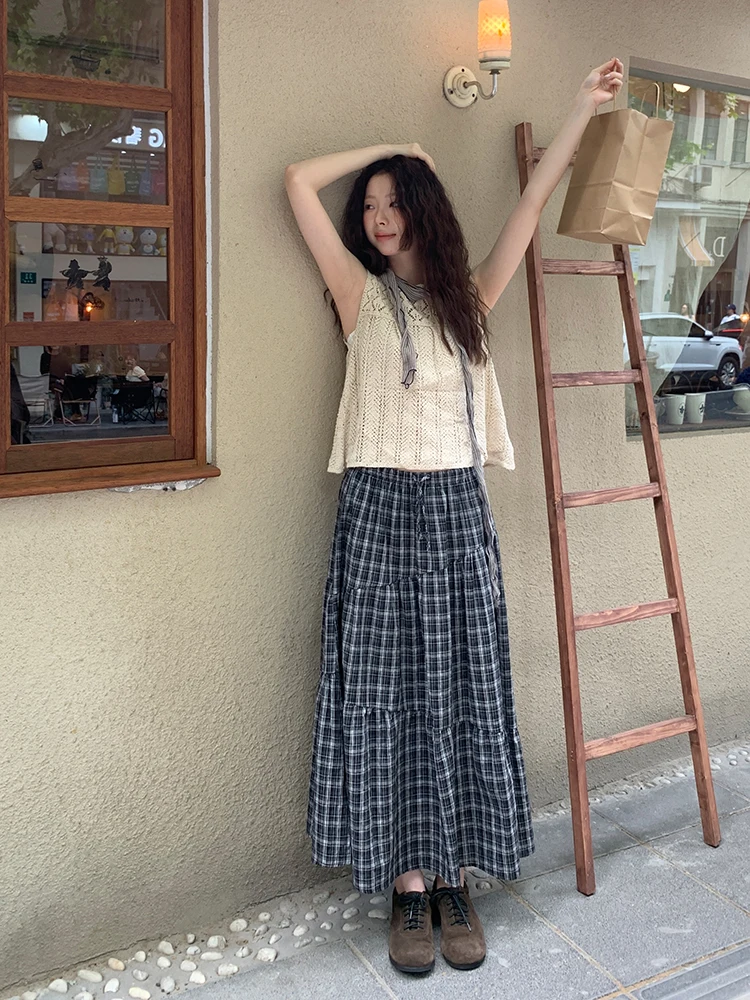 

Новая летняя женская юбка А-силуэта с высокой талией, удлиненная, повседневная, модная, для девушек