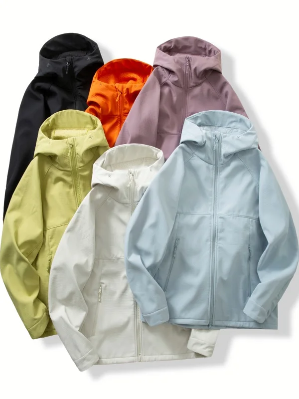 Soft  King Composite Technology Warm Fleece Windproof Waterproof 3D Tailoring Outdoor Hooded Jacket for Couples