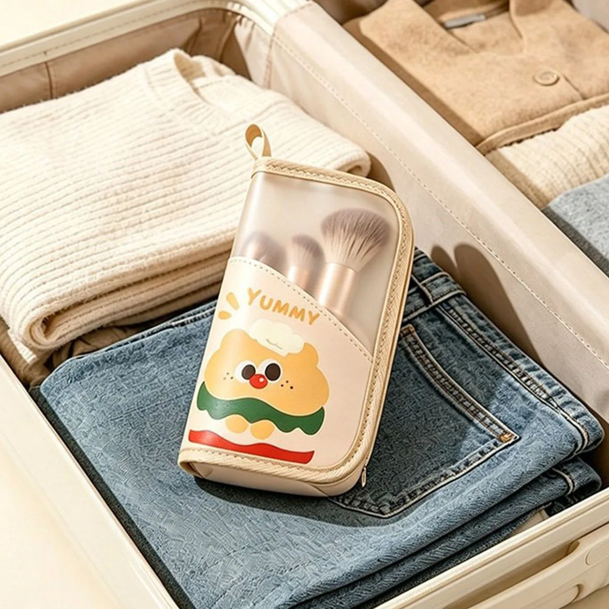 Standing Mesh Toiletry Bag Breathable Quick Dry Toothbrush Case Anti Mold Cosmetic Organizer For Travel College Dorm Gym Shower view 6