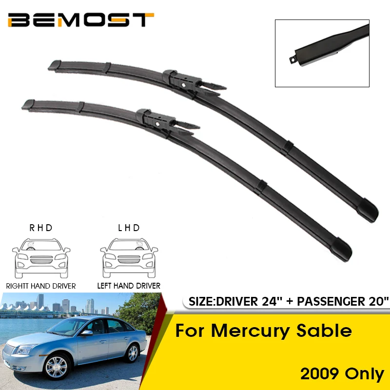 

Car Wiper Blades For Mercury Sable 2009 Only Windshield Windscreen Front Window Blades 24"+20" Car Accessories