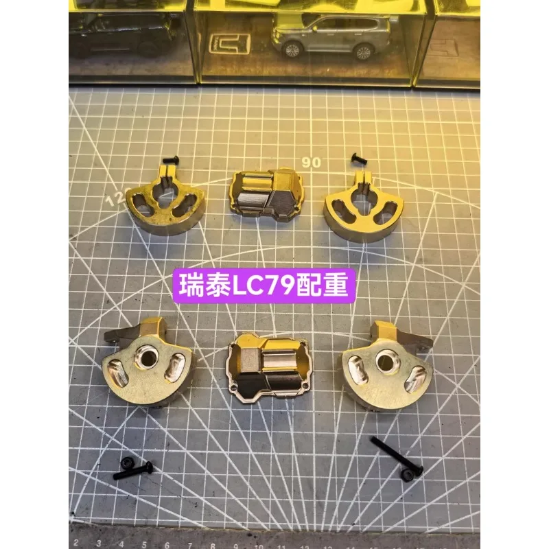 Brass Weight Upgrade Set for RGT EX86160 1:10 LC79 RC Crawler Wheel & Axle Weights, Bridge Covers, Steering Hubs RC Car Upgrade