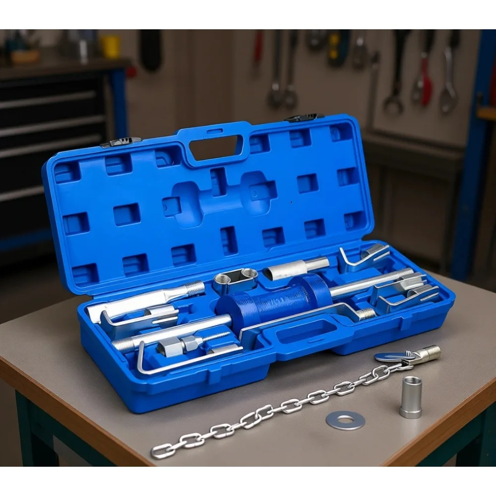

Heavy Duty Slide Hammer Dent Puller Set 14pc Auto Body Removal Kit with 9 Attachments