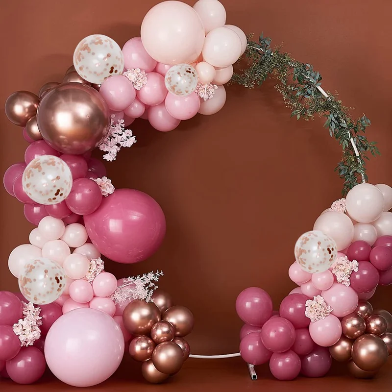 104Pcs/Set Retro Powder Latex Balloon Chain Set Beautiful Pink Balloon Garland Arch Kit Wedding Lady Birthday Party Decoration