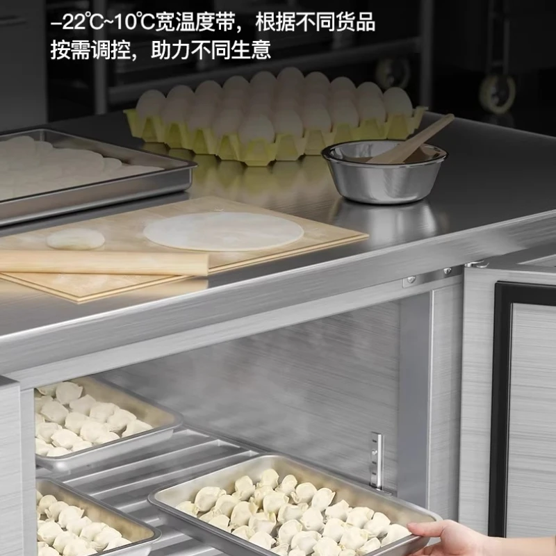Refrigerated Workbench Commercial Freezer Horizontal Cold Kitchen Console