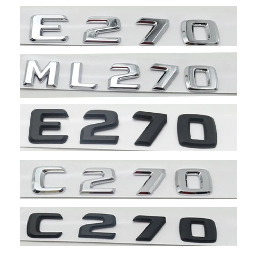 Car ABS 3D Trunk Logo Letter Badges Sticker For Mercedes Benz W210 W211 E-Class W203 C-Class E270 C270 ML270 Logo Accessories