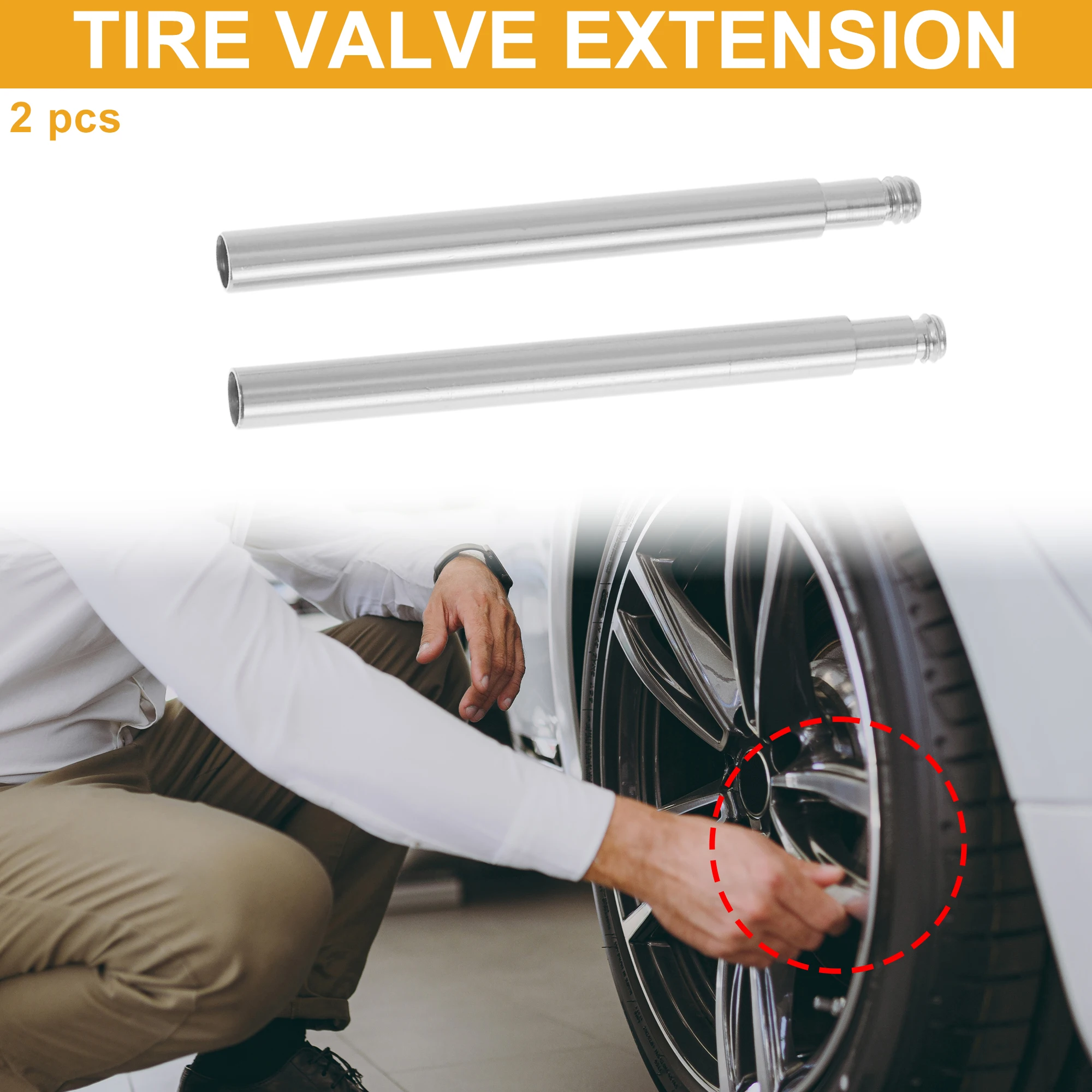 

X Autohaux 2 шт. 70 мм удлинитель клапана для шин прочный алюминиевый сплав 180 градусов