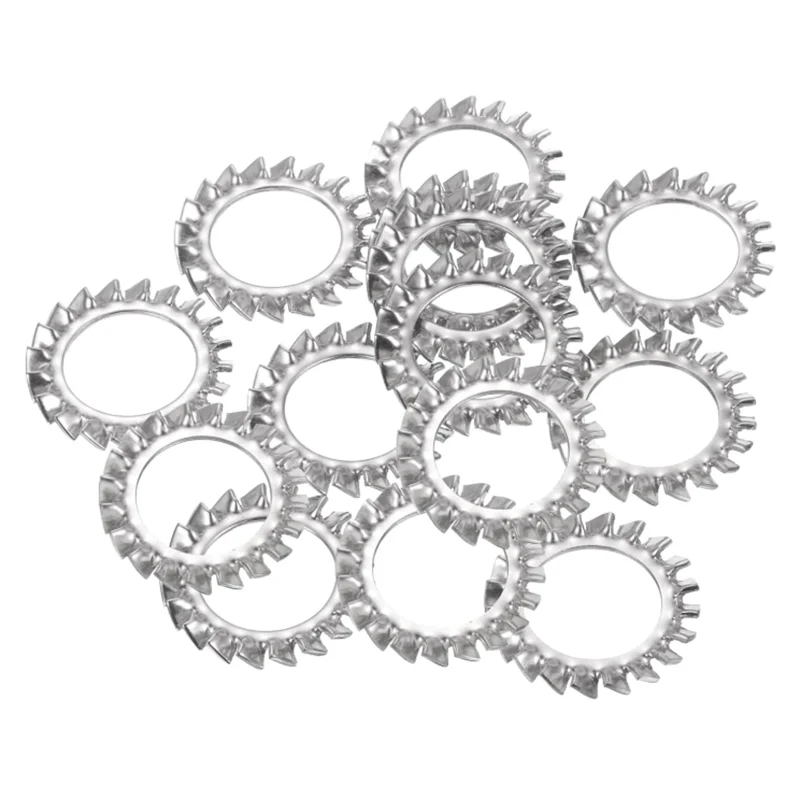 5/10/20/50/100/200Pcs Stainless Steel External Multi Tooth Star Lock Washers  7 Size M3 M4 M5 M6 M8 M10 M12 M14 M16 M18 M20 M24
