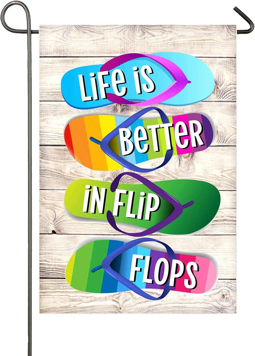 Life Is Better In Flip Flops Summer Garden Flag 12×18 Inch Double Sided Summer Beach Pool Sign Hello Summer Holiday Party Decora