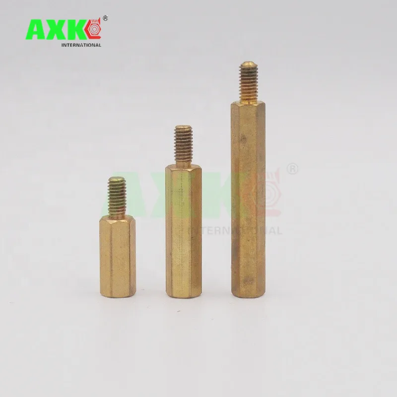 AXK M4 Male 6 8 9 10 12 14 15 16 17 18 20 mm x M4 +6MM Female Brass Standoff Spacer Copper Hexagonal Stud Spacer Hollow Pillars