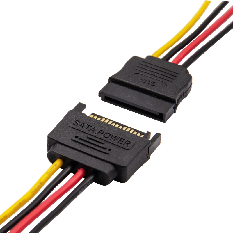 High Quality Y 1 To 1 Extension SATA II Hard Disk Power 15Pin SATA Male To 1 Female 15Pin Power HDD Splitter Cable