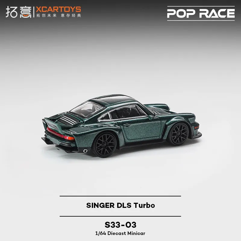 S33-03 1/64 Porsche Singer DLS Turbo Green Collectible Model Car for Gift & Display