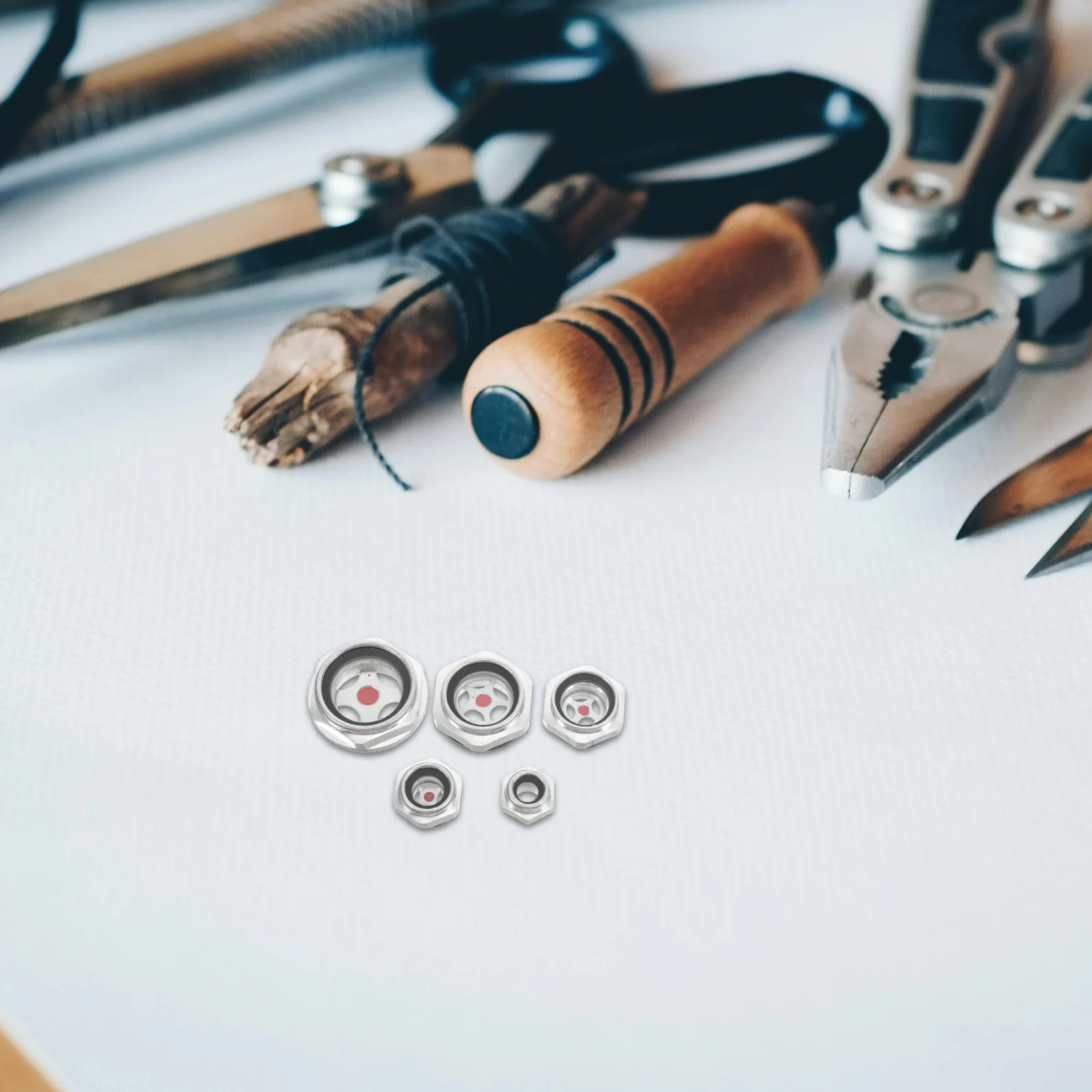 

5Pcs Aluminum Alloy Oil Level Gauge Clear Glass Window for Compressors Pumps Tanks Durable Easy Install Oil Compressor