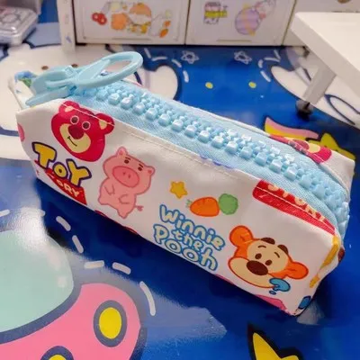 Disney cartoon big zipper cute canvas pencil case creative large-capacity storage bag Toy Story print personalized handbag