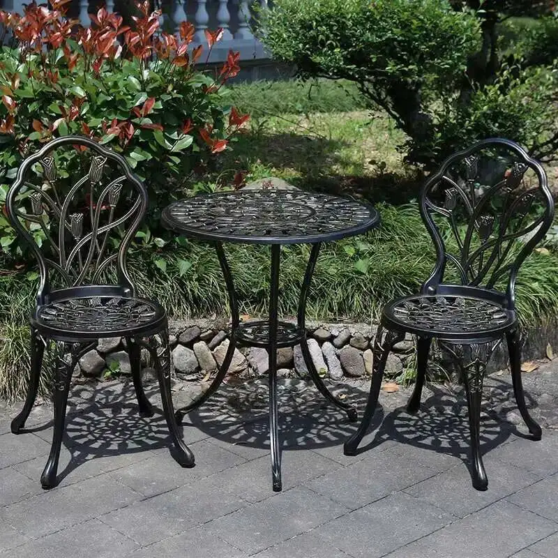 

Leisure Modern Minimalist Outdoor Metal Outdoor Chairs Courtyard Table Chair Aluminum Balcony Tables Chairs Garden Furniture Set