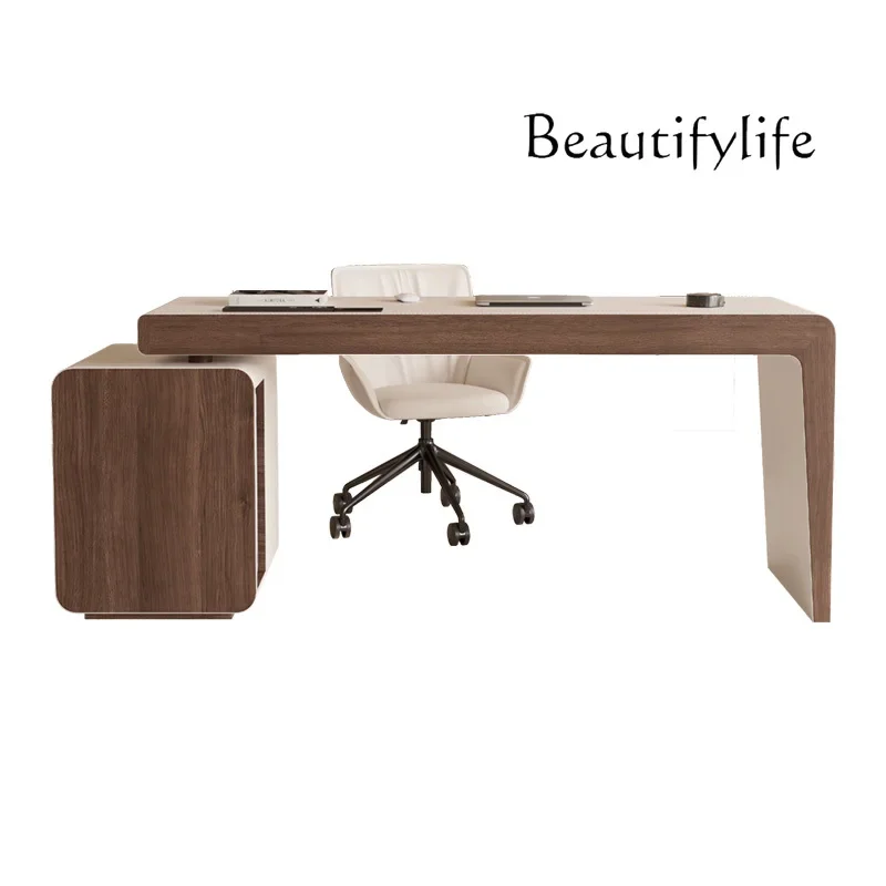 C مكتب منزلي فاخر خفيف إيطالي مصمم عالي الإحساس لغرفة المعيشة دراسة مكتب من الخشب الصلب مكتب كمبيوتر حديث وبسيط