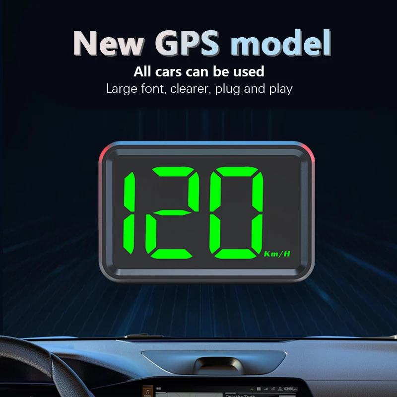 1 Pcs Car Beidou GPS Speed Digital Speed Detector Multi-function Meter HD Display HUD Speeding Alarm Car Universal