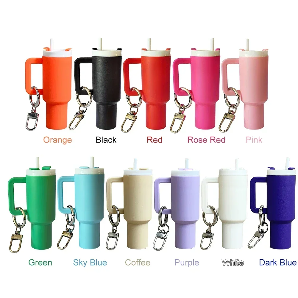 Mini Cup Keychain Keychain For Lip Balm Cute Tumbler Key Ring Handbag Charms Key Ring For Stanley Water Bottle Accessories Tool