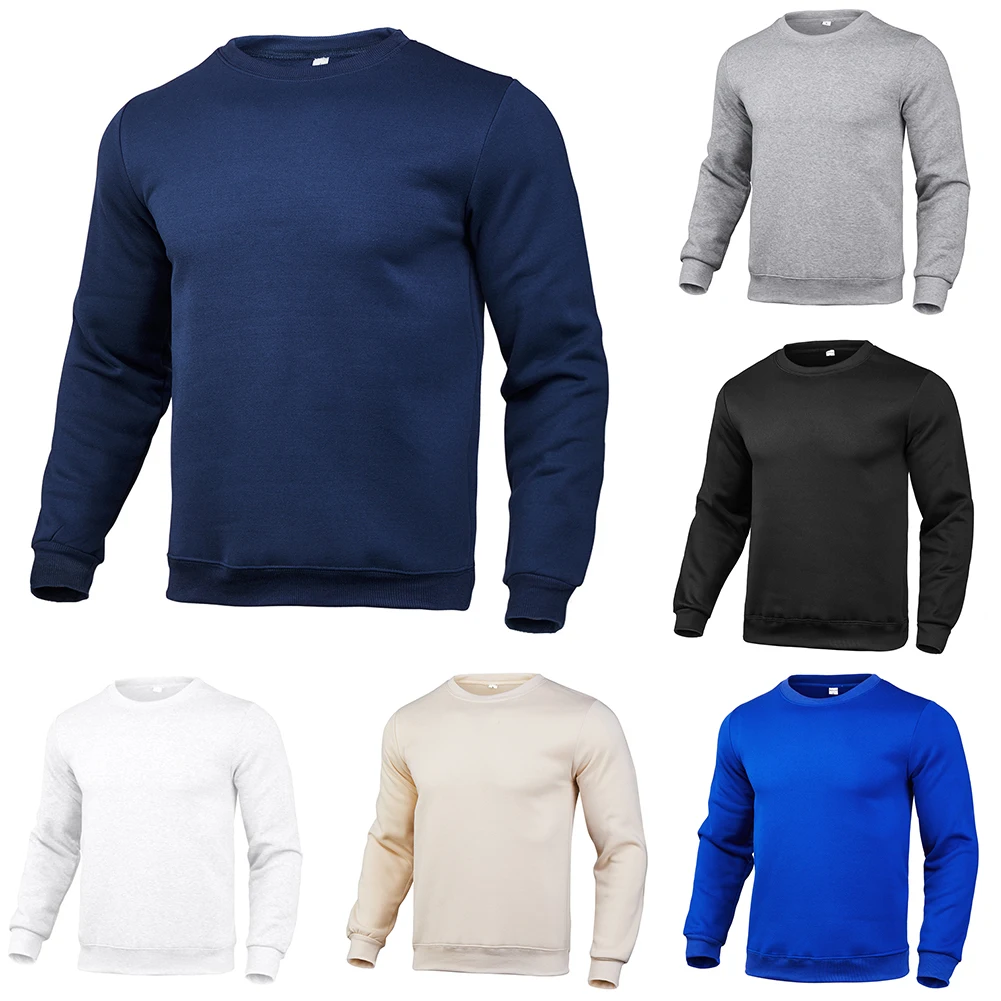 

Mens Casual Long Sleeve Crew Neck Hoodies Pullover Jacket Solid Color Tops Athletic Sports Slim Fit Sweatshirt Men T-shirt