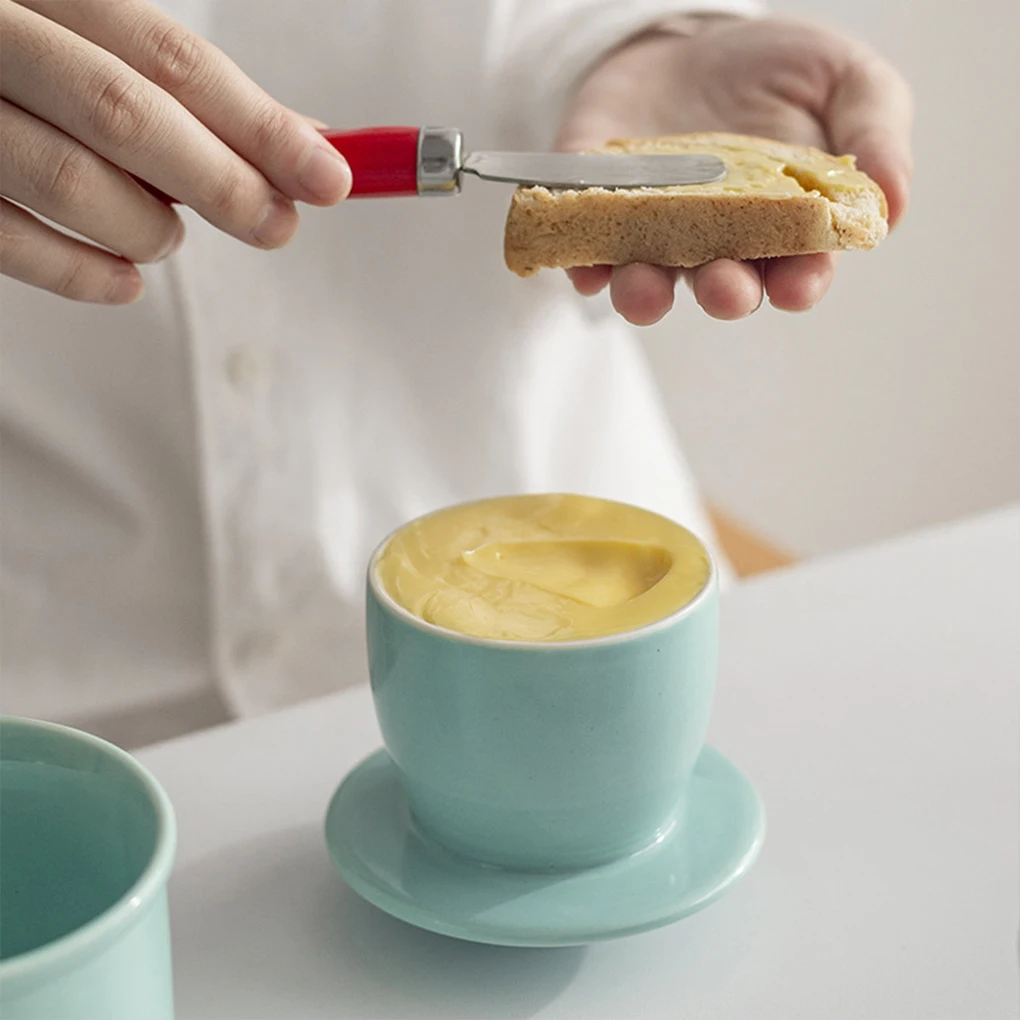 

Ceramic Butter Cup Yellow Oil Tank Water Sealed With Lid Cheese Sealed Tank Creative Western Style Butter Box