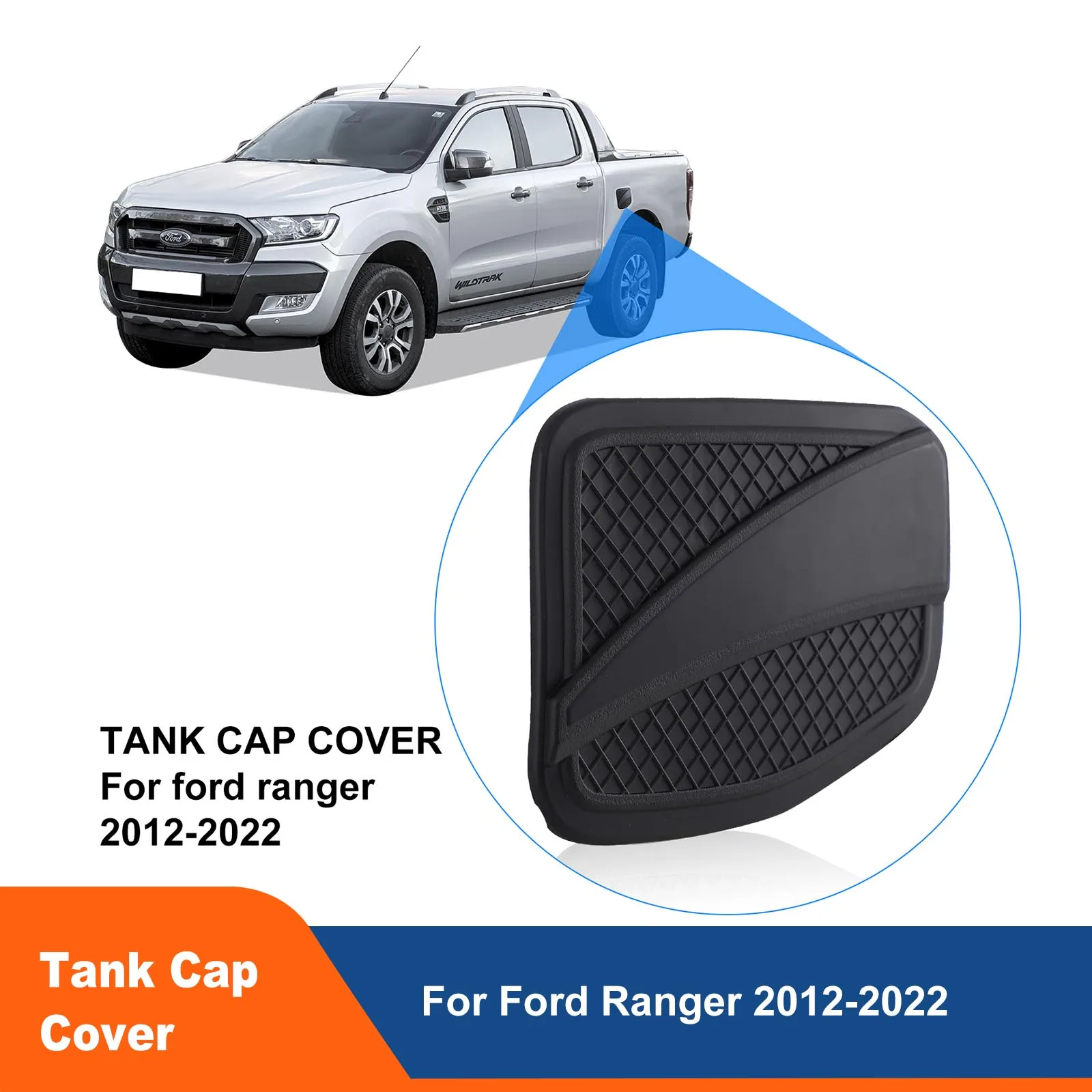 Car Exterior Fuel Tank Cover For Ford Ranger T6 T7 T8 2012-2022 Wildtrak XLT XLS XL Gas Cover