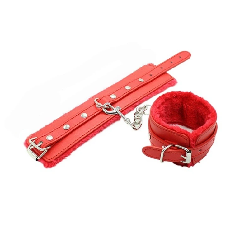 BDSM lederen zweep pluche sex handboeien volwassen spelset spanking terughoudendheid pijn-stimulerende seksspeeltjes