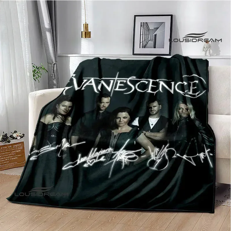 EvaneScence band retro Printed blanket children's warm blanket flannel blanket bed linings home travel blanket birthday gift