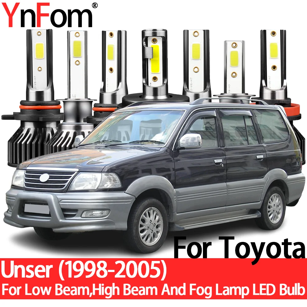 

YnFom For Toyota Unser 1998-2005 Special LED Headlight Bulbs Kit For Low Beam,High Beam,Fog Lamp,Car Accessories