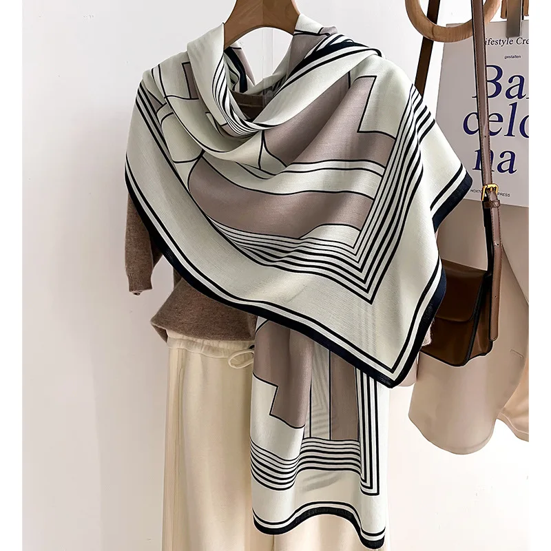 2026 Warm Cotton feeling Scarf Winter Pashmina Thick Blanket Shawls And Warps Bufanda Foulard Neckerchief Design Echarpe