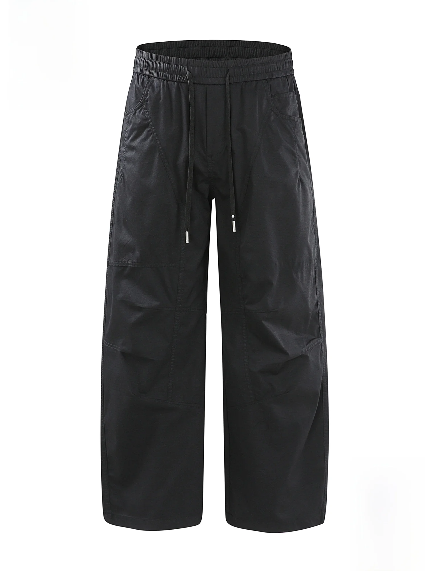 

PaulFrank American Workwear Casual Pants Men Spring Deconstructed Patchwork Straight Loose Bla Long Trousers