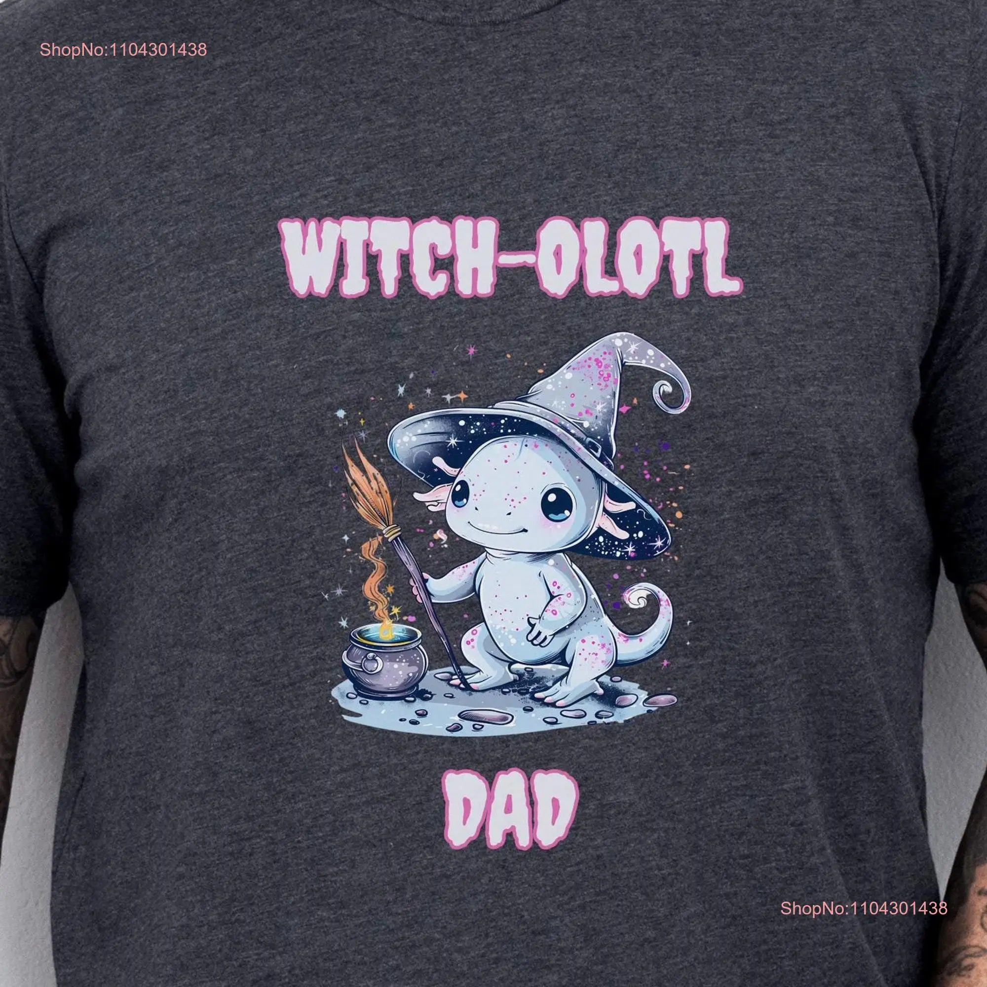 Witch Alotl shirt Halloween axolotl peT T Dad funny long or short sleeves