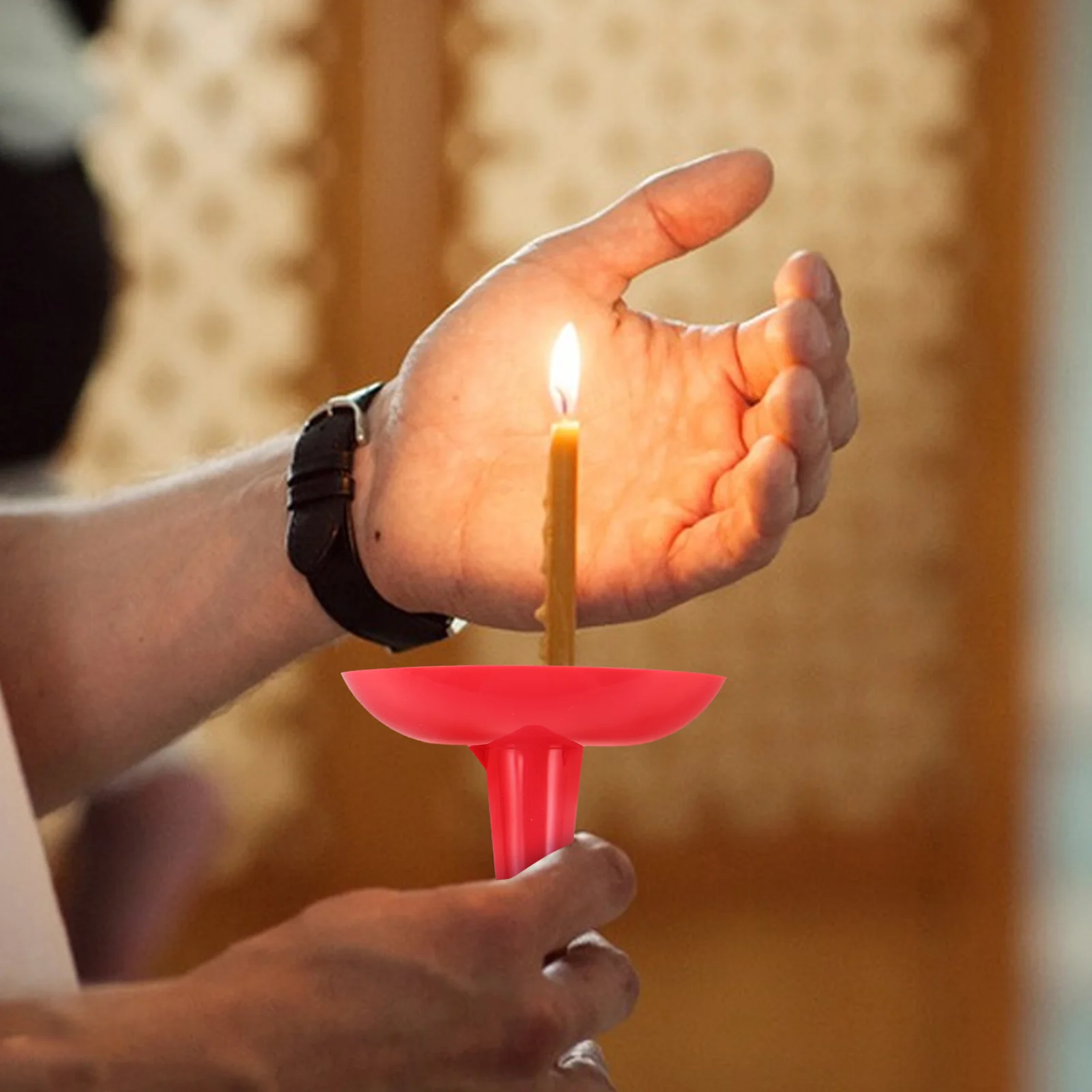 

50Pcs Plastic Drip Wax Catcher Holders - Reusable Anti-Drip Candlestick Protectors for Church Wedding Christmas Party