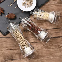 Acrylic Spice Grinder Acrylic Manual Pepper Grinder Salt Spice Grinder Transparent Kitchen Grinding Tools 162/137/110mm