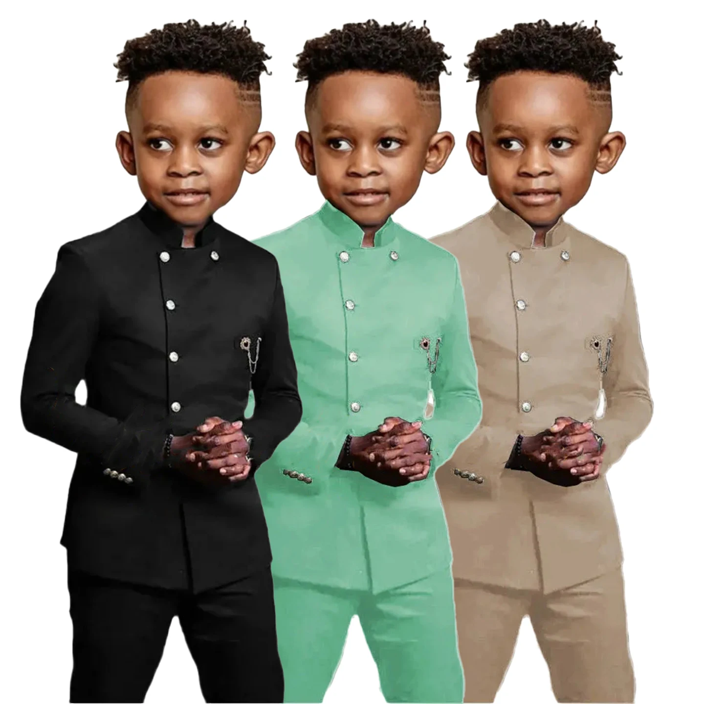 

Mandarin Collar Boys' Formal Suit for Kids Boys 3-16 Years Slim Fit Classic Boys' Suit Set Elegant Wedding Kids Suit Set
