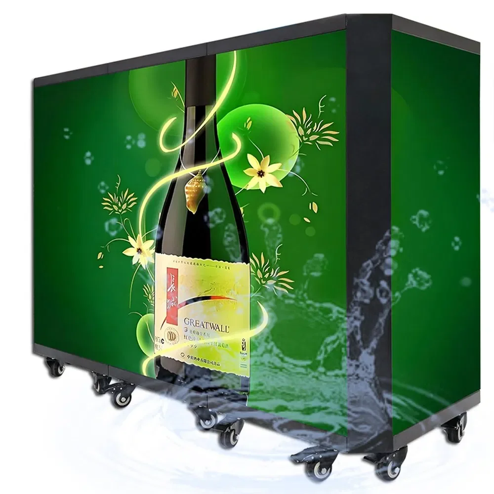 Die-Cast Aluminum Folding DJ Booth Bar Digital Table Signage Front Reception Panel LED Display Screen view 4
