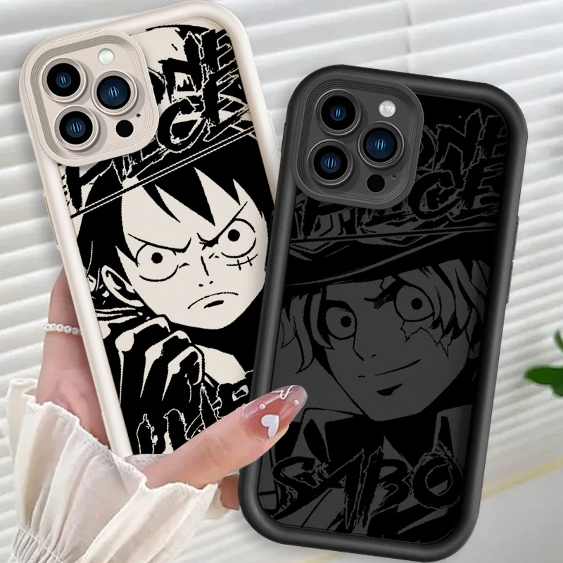 Anime Zoro One Piece Luffy Art Eye Ladder For Apple iPhone 15 14 13 12 11 XS XR X Pro Max Plus Back Phone Case