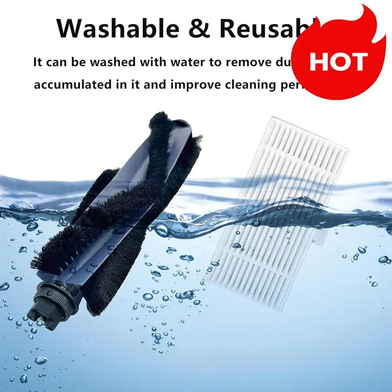 A01V-13PCS استبدال أجزاء ل Eufy Omni C20 جهاز آلي لتنظيف الأتربة الملحقات فرشاة رئيسية فلتر HEPA كيس لجميع الغبار فرشاة جانبية