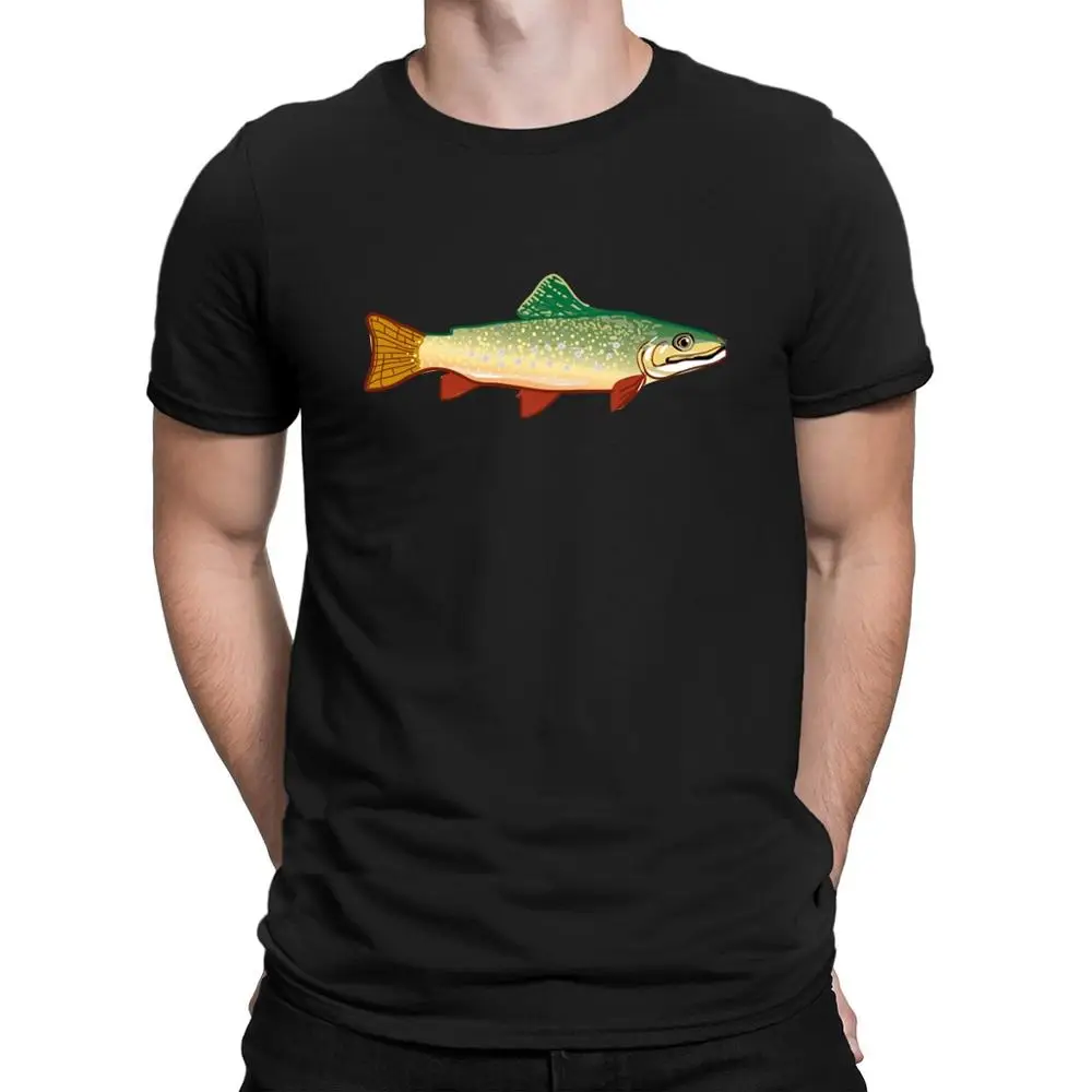 Salmon Trout Brown Atlantic Fish Fishing T Shirt Funny Spring Autumn Pattern O - Neck Anti - Wrinkle Cotton Custom Letters Shirt
