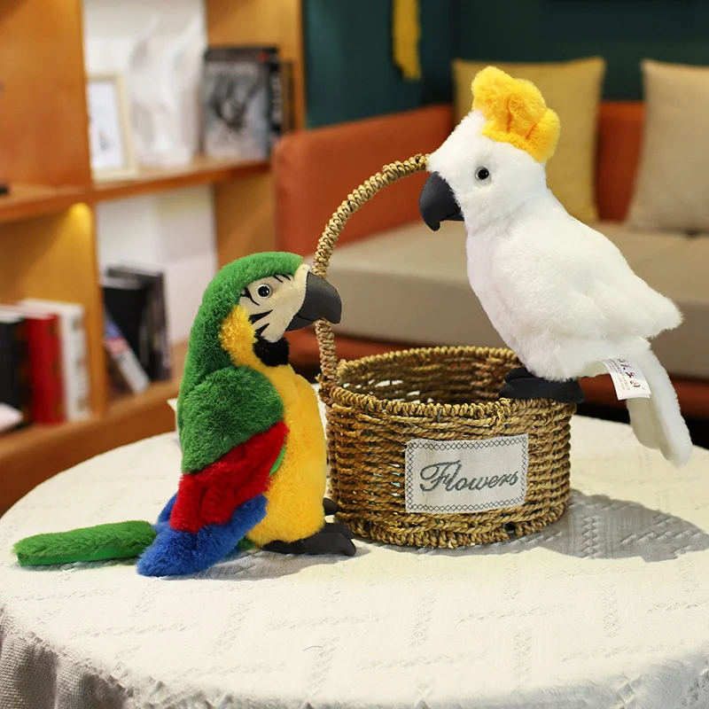 1pc 25CM Lifelike Parrot  Plush Toys Soft Cute Wild Animals Stuffed Doll Soft Bird Toys Children Kids Gift Home Decor