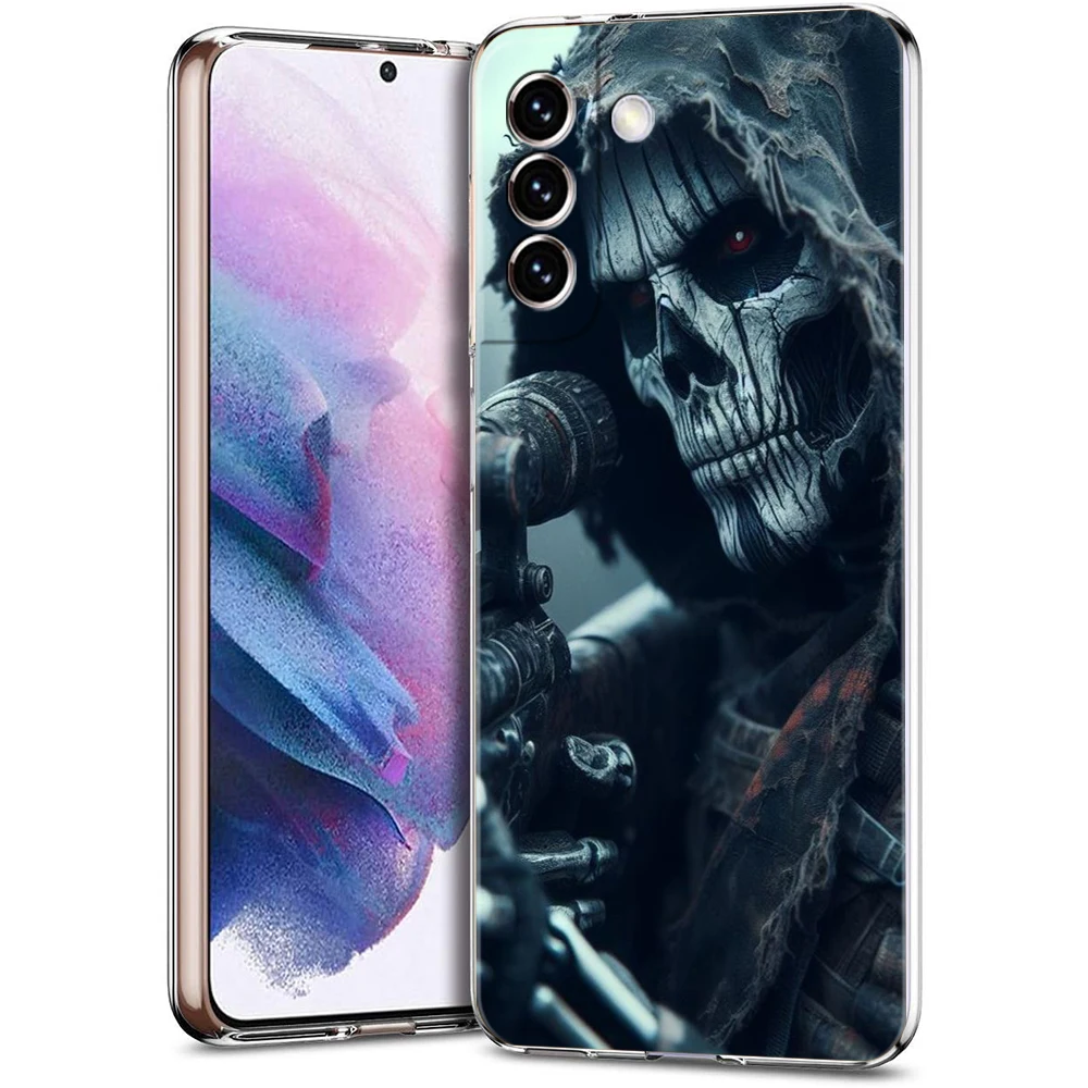 Retro Art Gothic Sculpture Transparent Cover for Samsung Galaxy S24 S23 S22 S20 S21 FE Ultra S24 S23 S10 S10E S9 Plus Phone Case