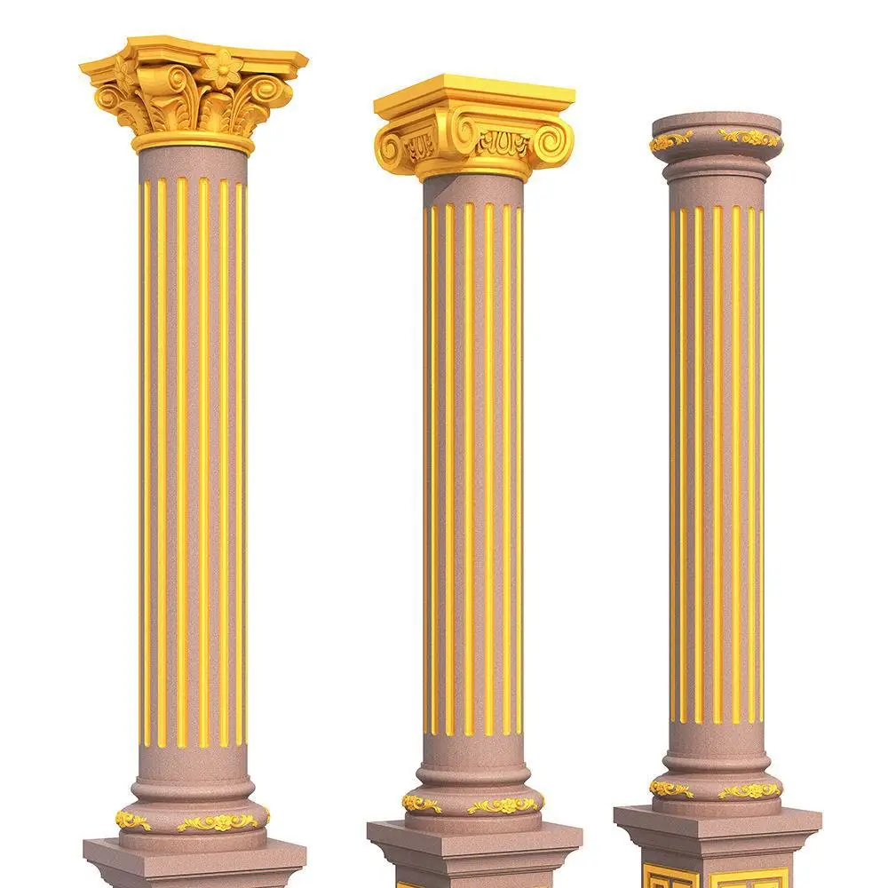 

Round Roman column mold with groove cylindrical model plastic cement cast-in-place villa decorative modeling architectural formw